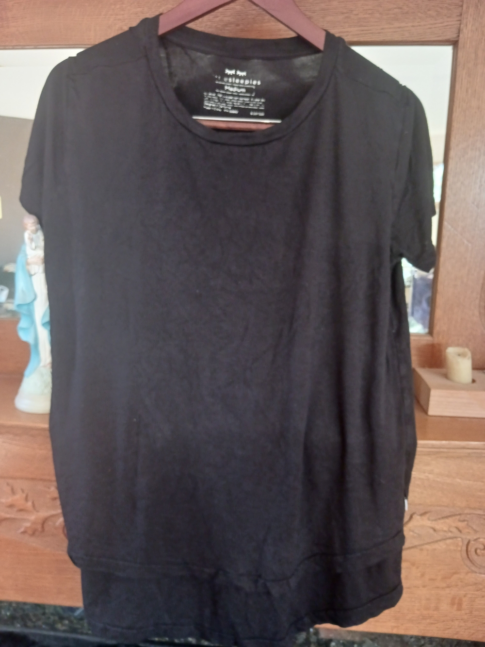 Little Sleepies Bamboo Black Short Sleeve Crewneck Nursing Tee